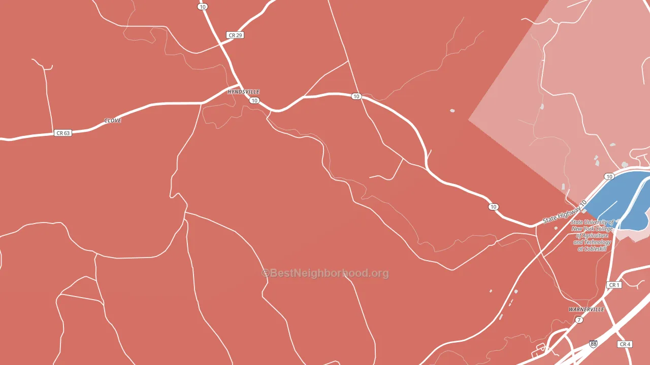 Hyndsville, NY block-group political-lean map