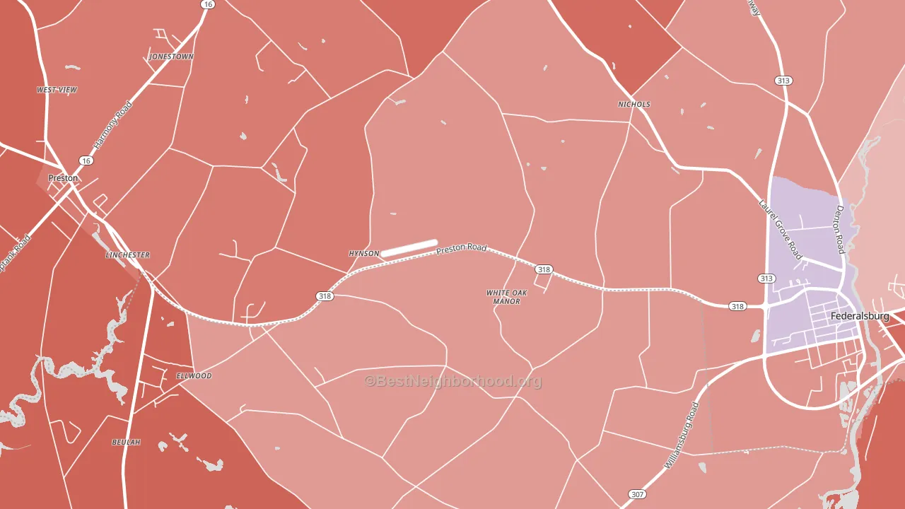 Hynson, MD block-group political-lean map