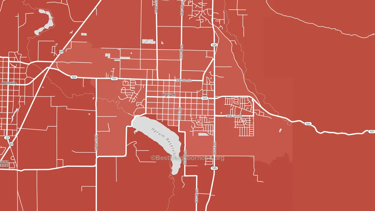Hyrum, UT block-group political-lean map