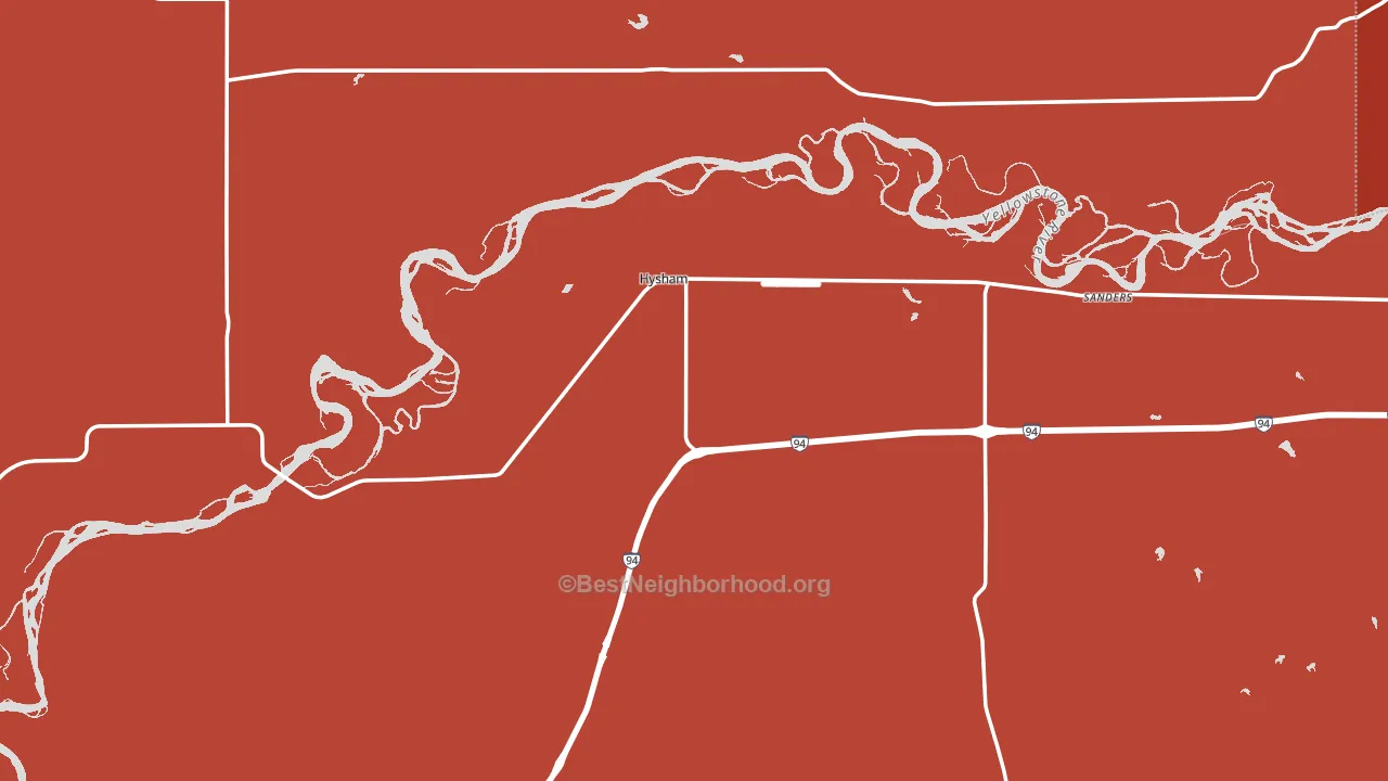 Hysham, MT block-group political-lean map