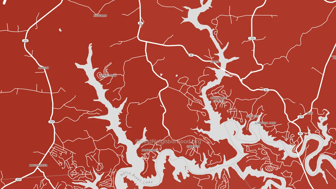 Iberia, KY block-group political-lean map