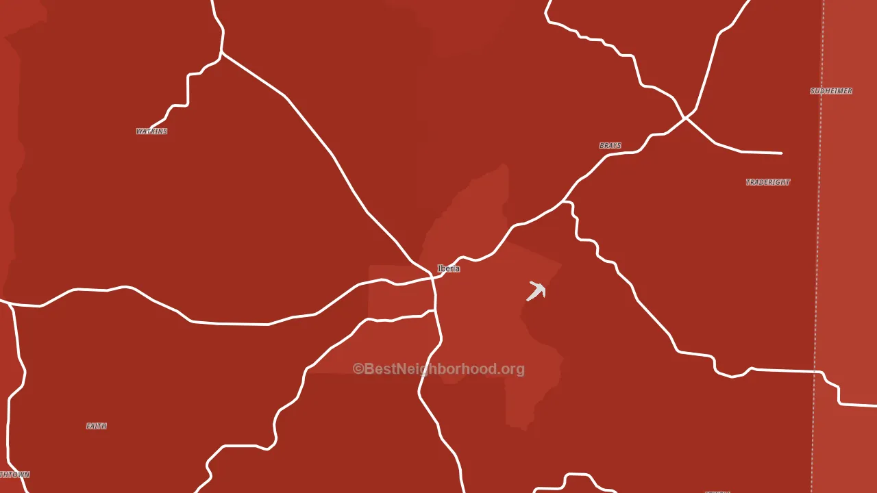 Iberia, MO block-group political-lean map