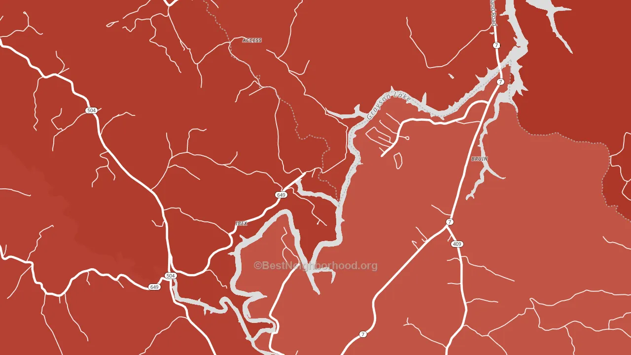 Ibex, KY block-group political-lean map