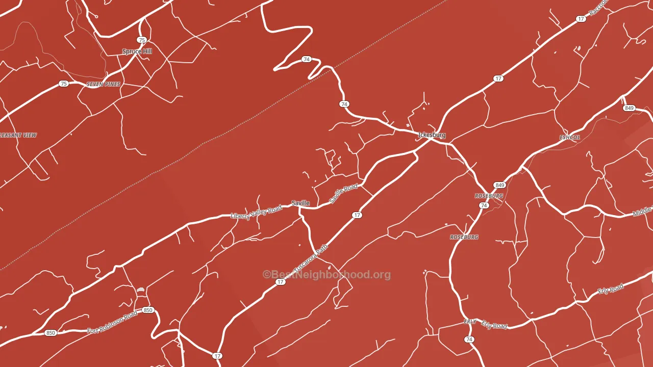 Ickesburg, PA block-group political-lean map