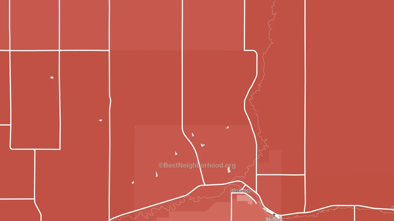Ida County, IA block-group political-lean map