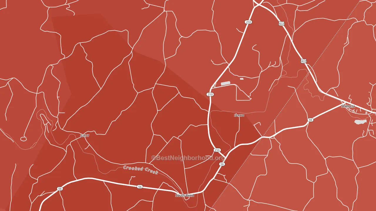 Idaho, PA block-group political-lean map