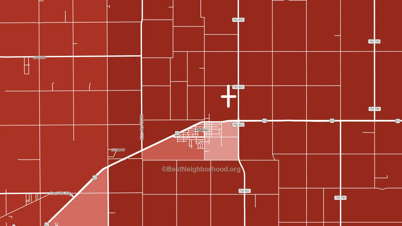Idalou, TX block-group political-lean map