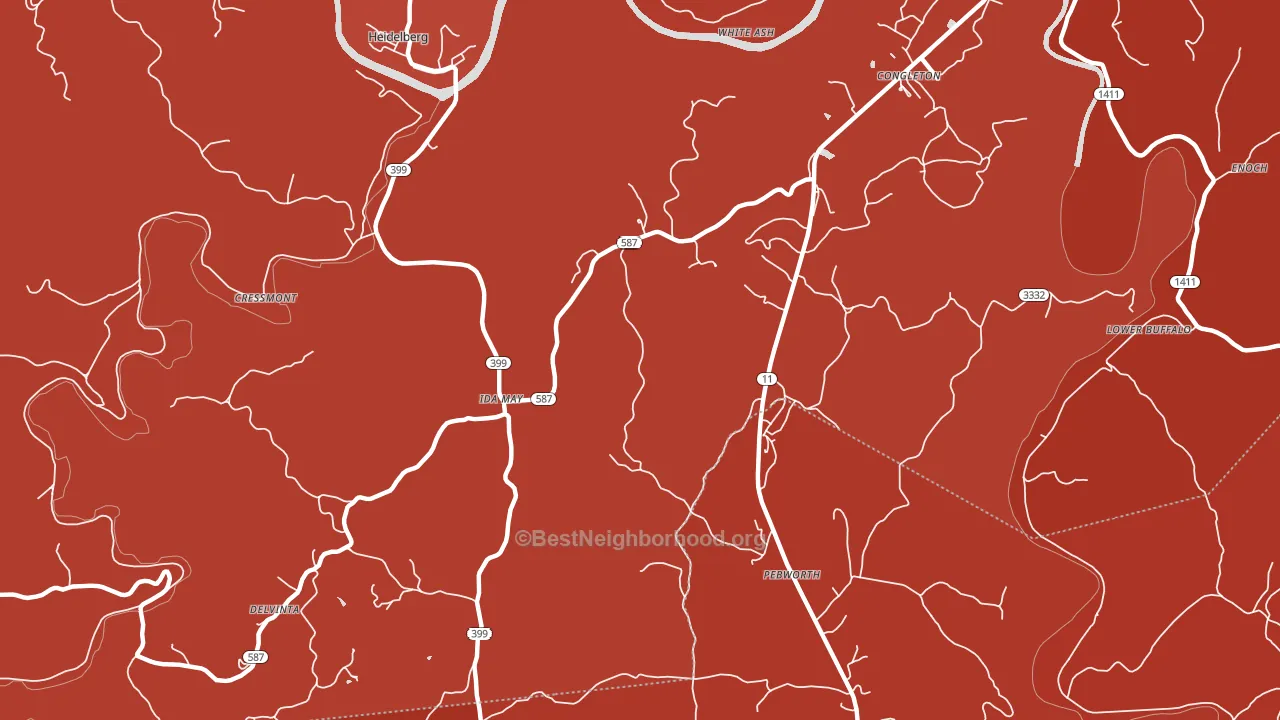 Idamay, KY block-group political-lean map