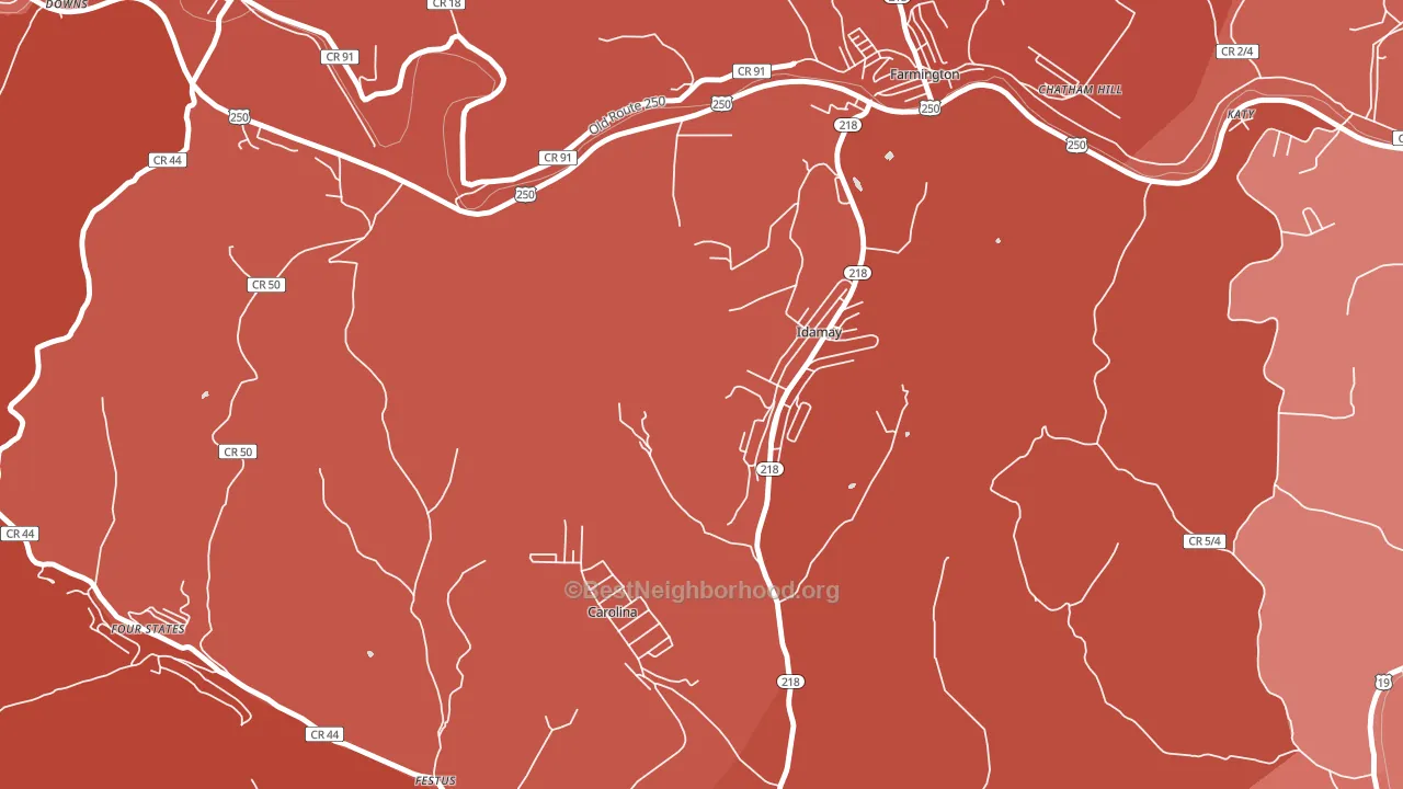 Idamay, WV block-group political-lean map