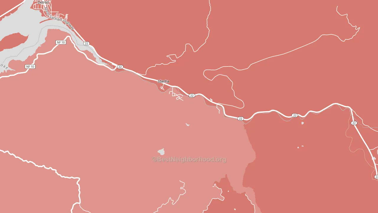 Idanha, OR block-group political-lean map