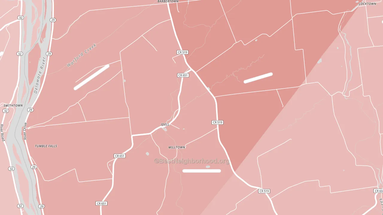 Idell, NJ block-group political-lean map