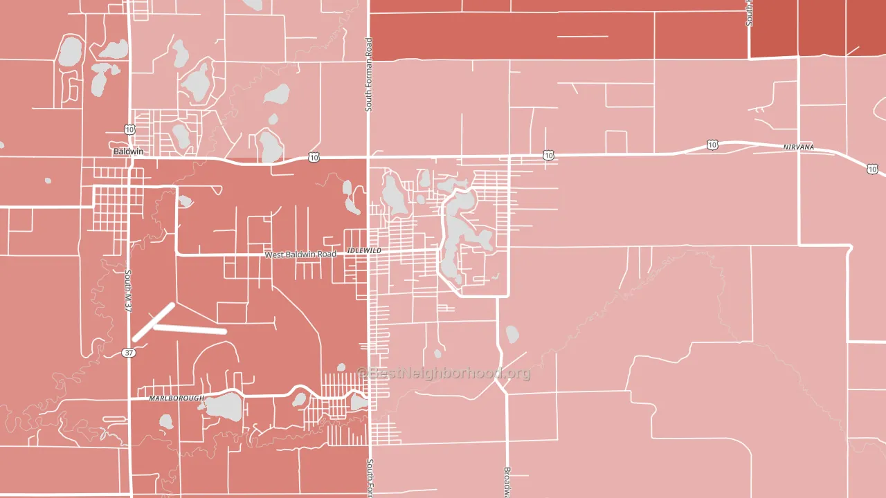 Idlewild, MI block-group political-lean map