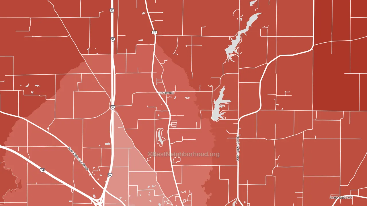 Idlewood, IL block-group political-lean map