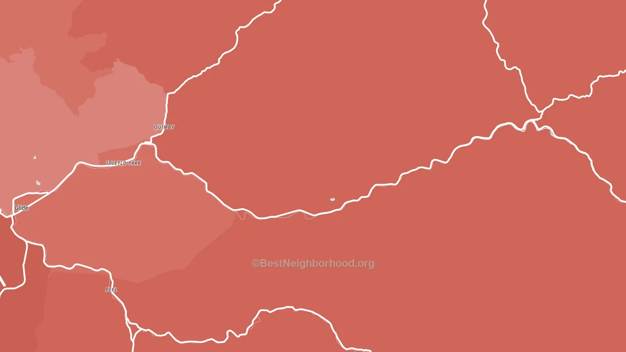 Idleyld Park, OR block-group political-lean map