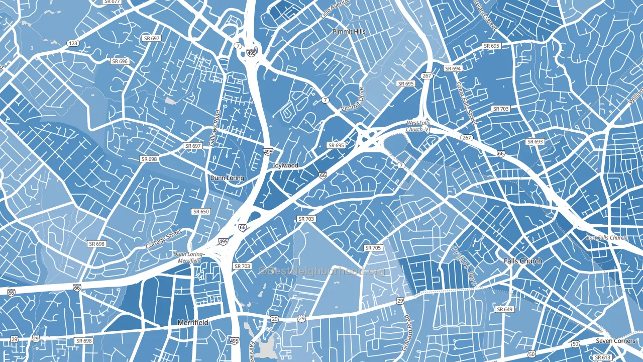 Idylwood, VA block-group political-lean map