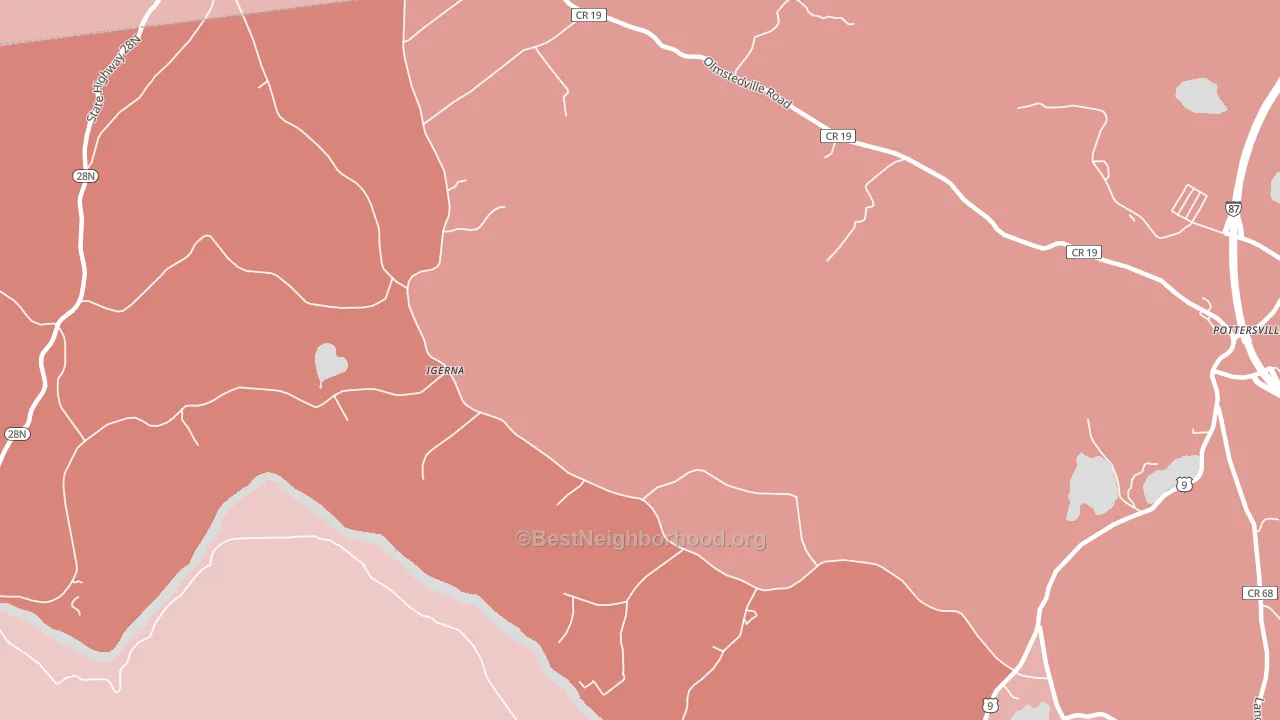 Igerna, NY block-group political-lean map