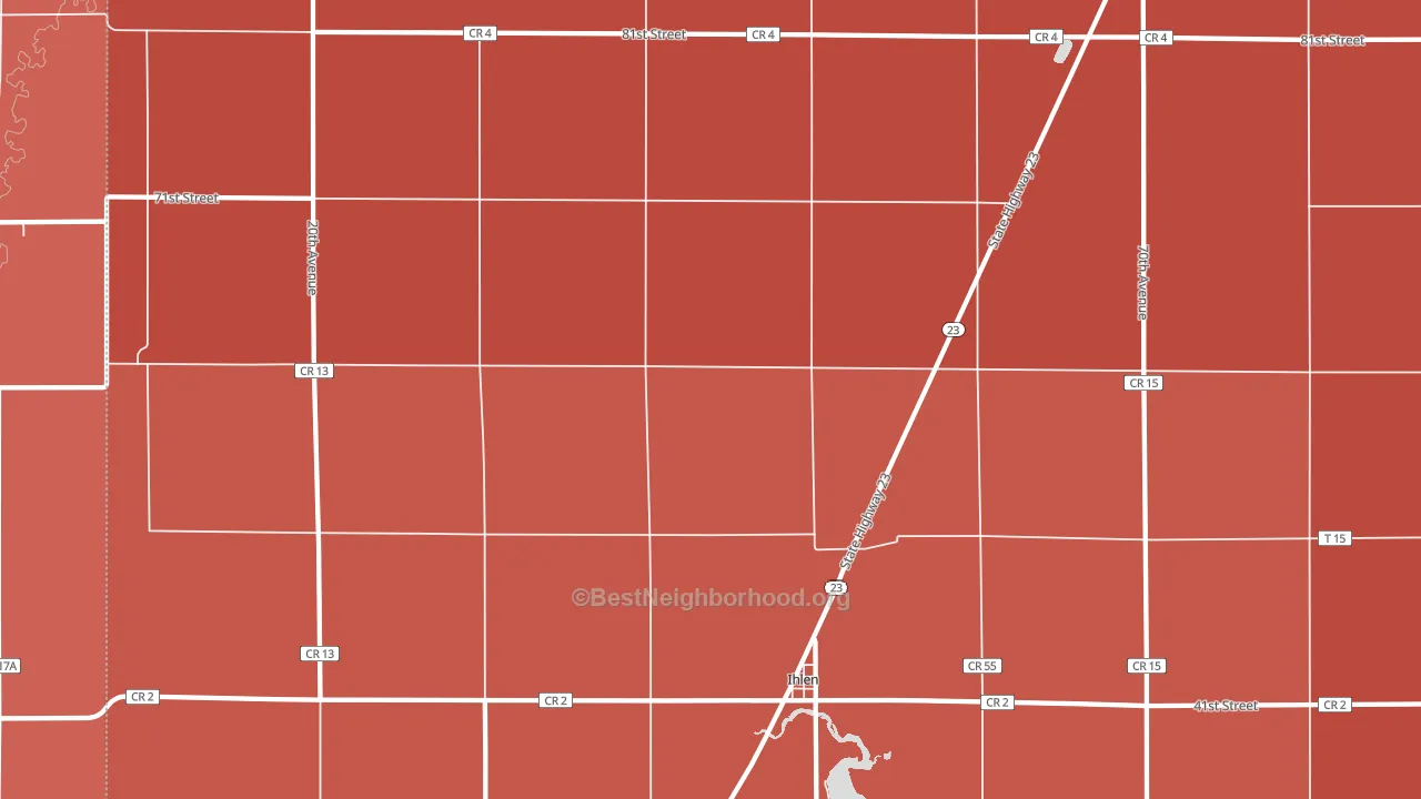 Ihlen, MN block-group political-lean map