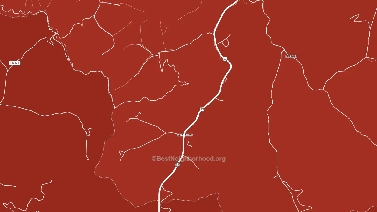 Ikes Fork, WV block-group political-lean map