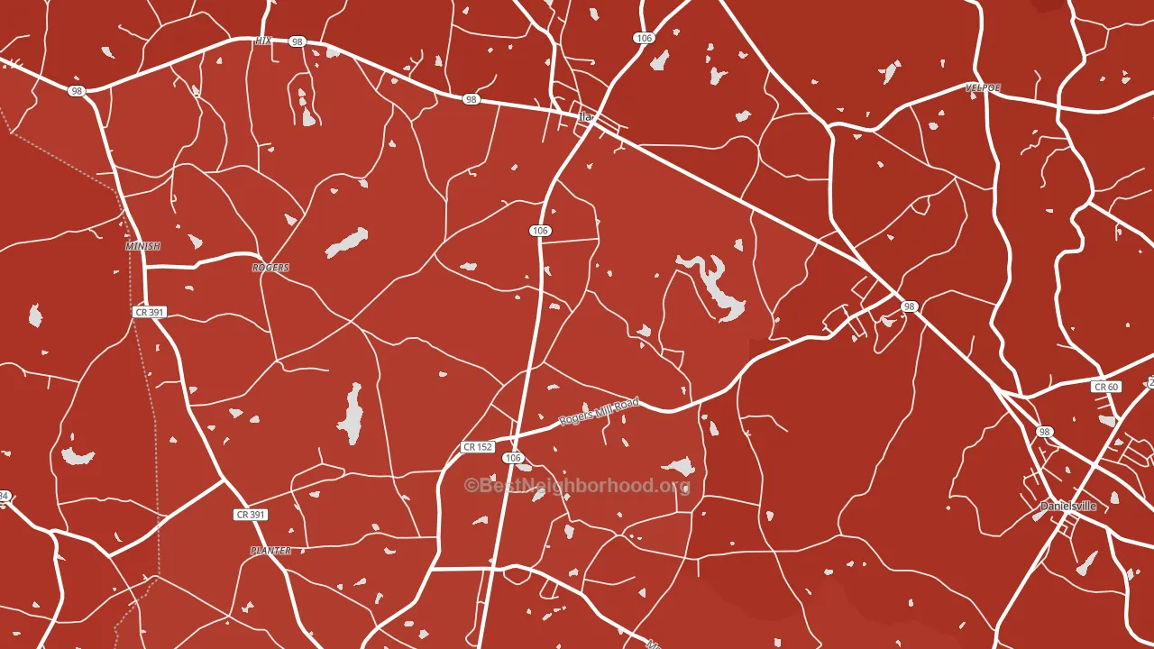 Ila, GA block-group political-lean map