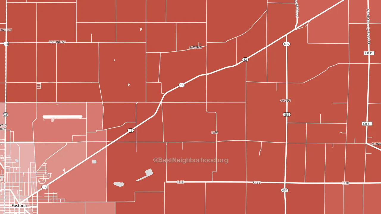 Iler, OH block-group political-lean map