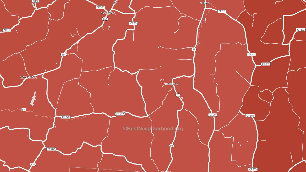 Ilesboro, OH block-group political-lean map
