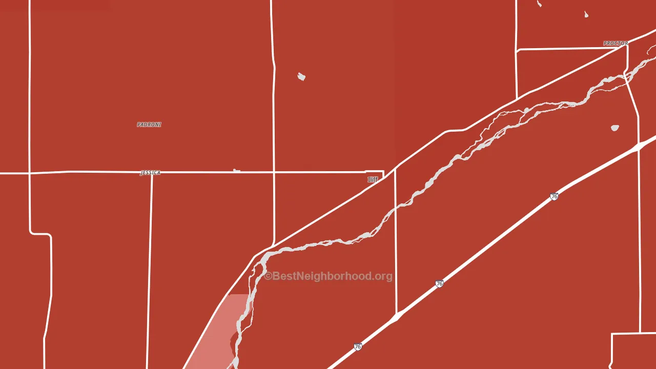 Iliff, CO block-group political-lean map