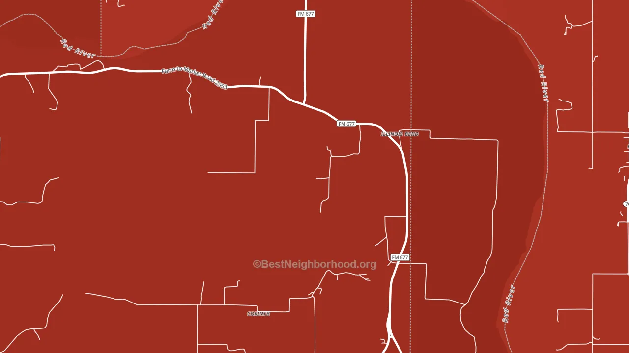 Illinois Bend, TX block-group political-lean map