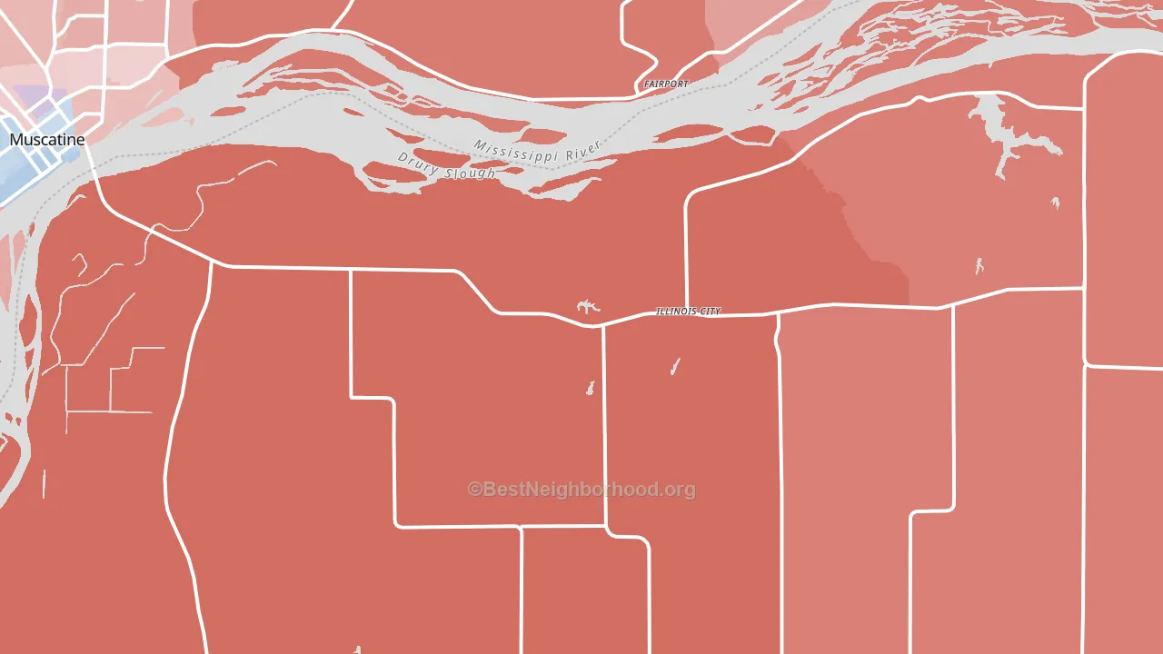 Illinois City, IL block-group political-lean map