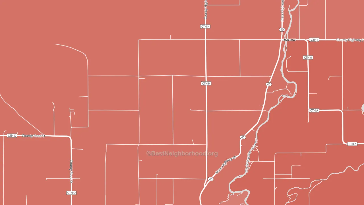 Imalone, WI block-group political-lean map