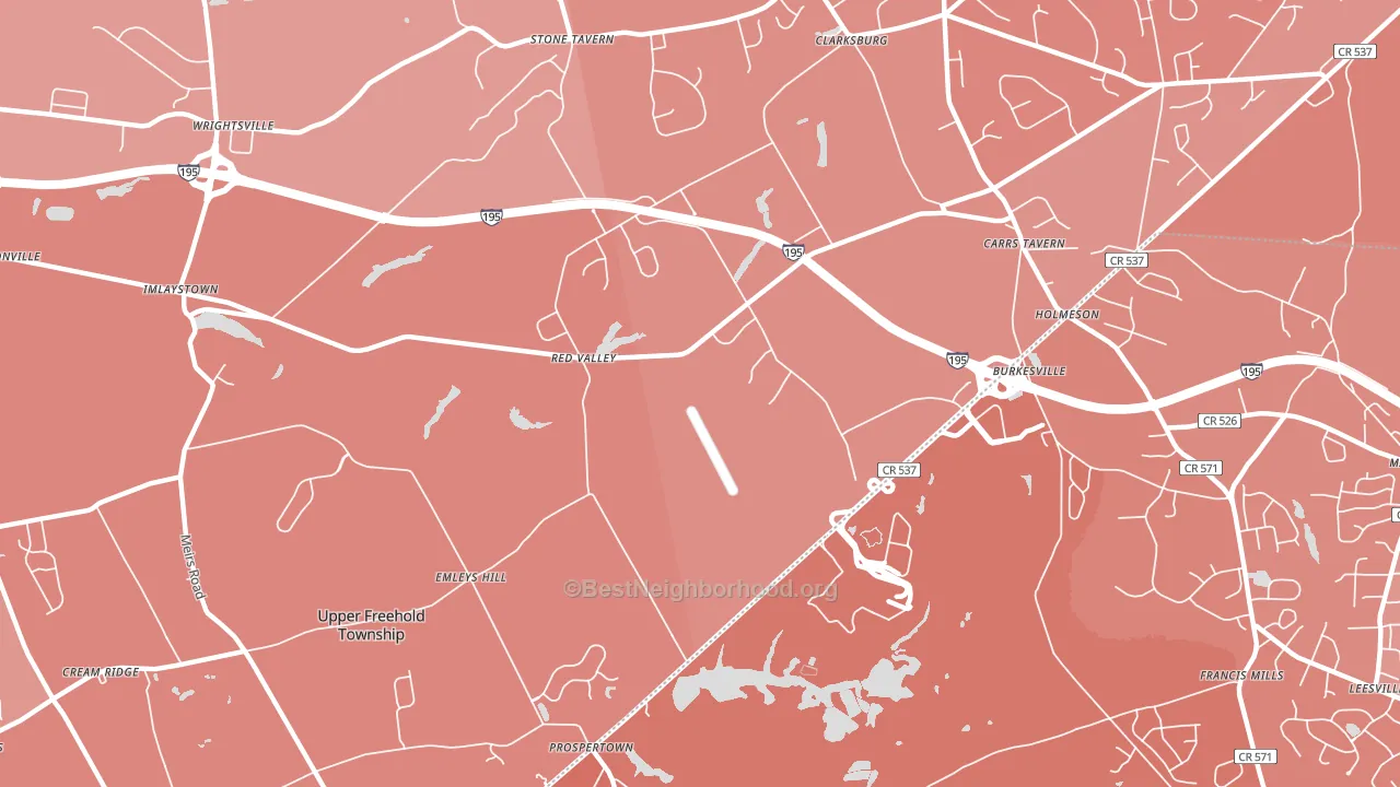Imlaystown, NJ block-group political-lean map