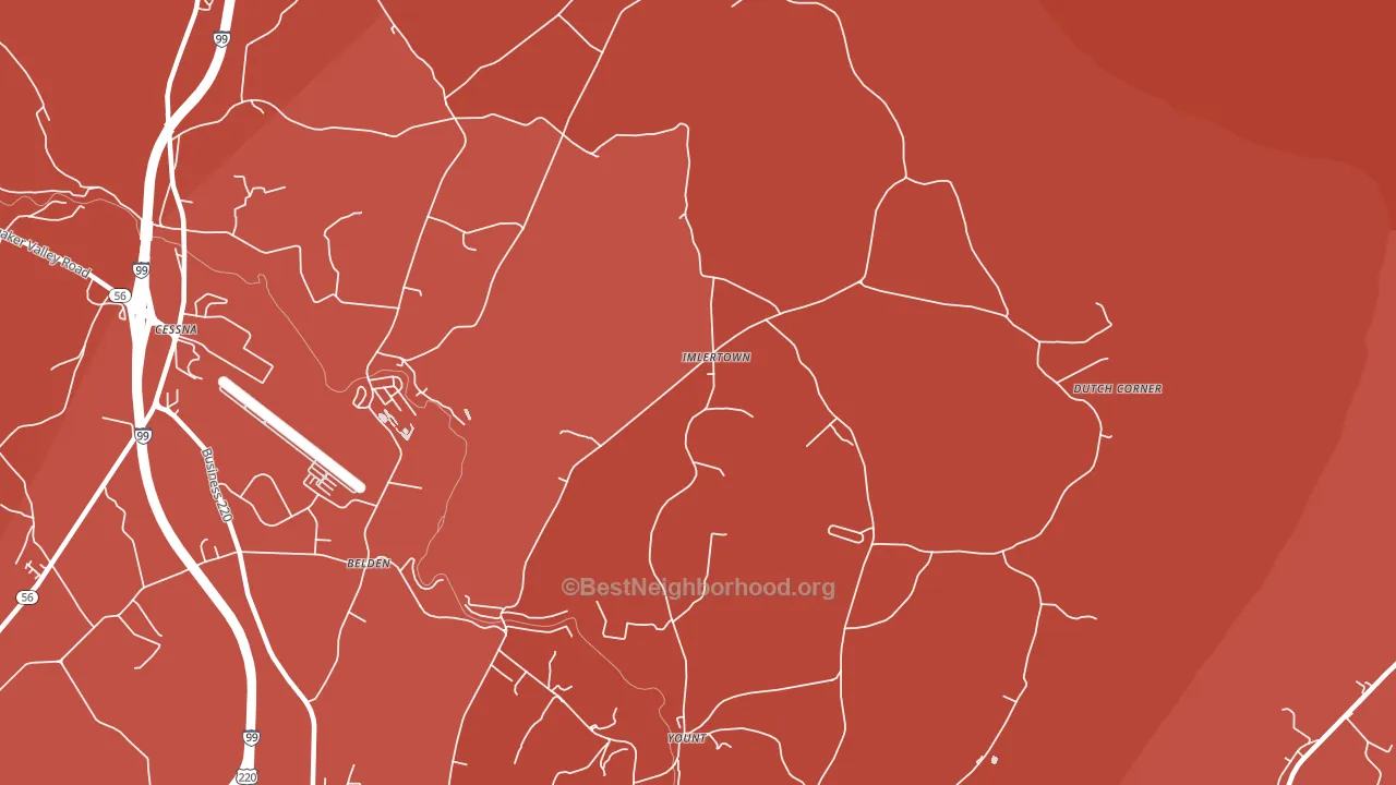 Imlertown, PA block-group political-lean map