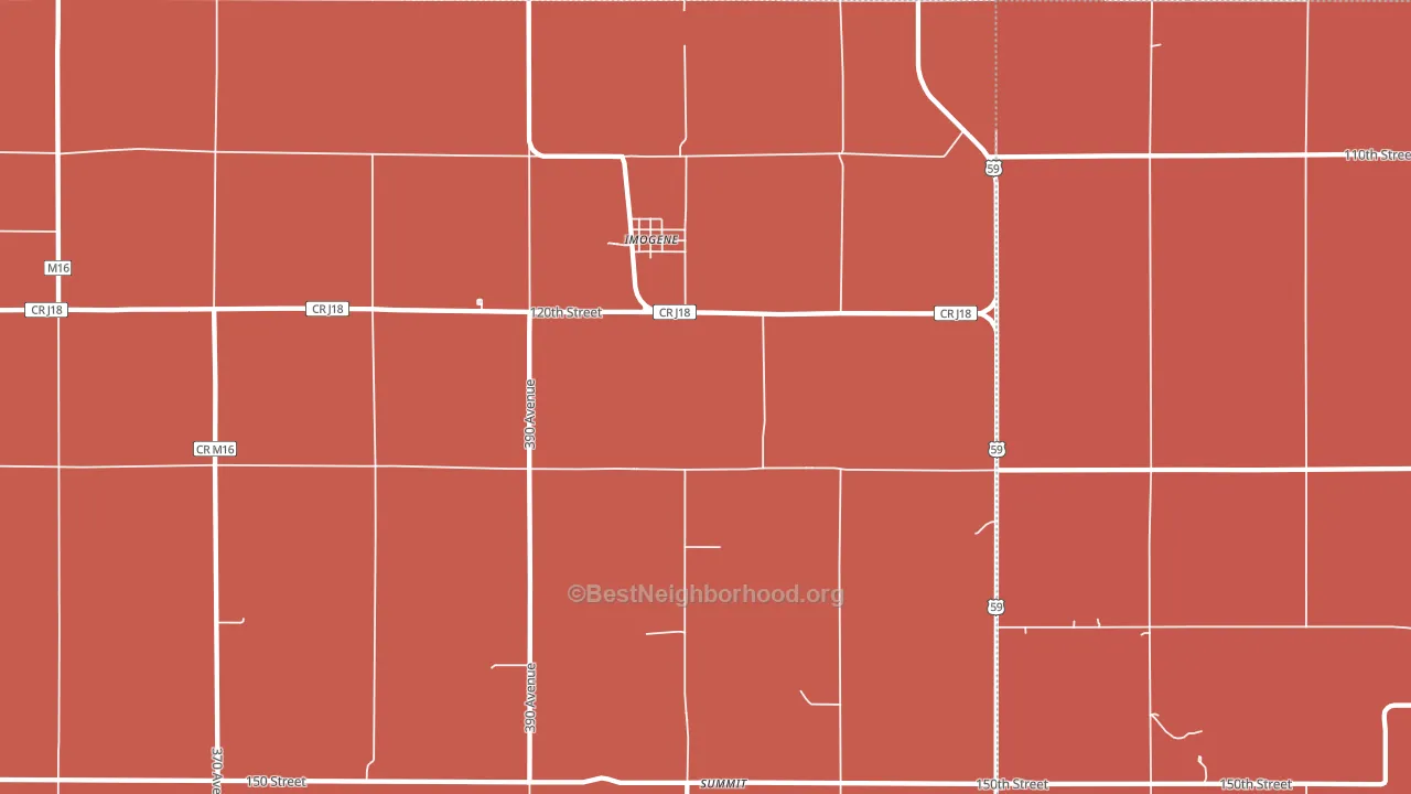 Imogene, IA block-group political-lean map