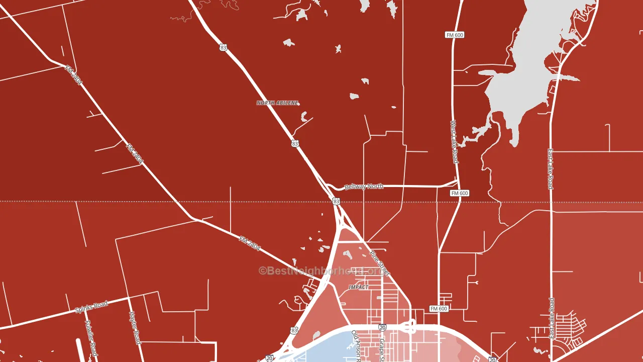 Impact, TX block-group political-lean map
