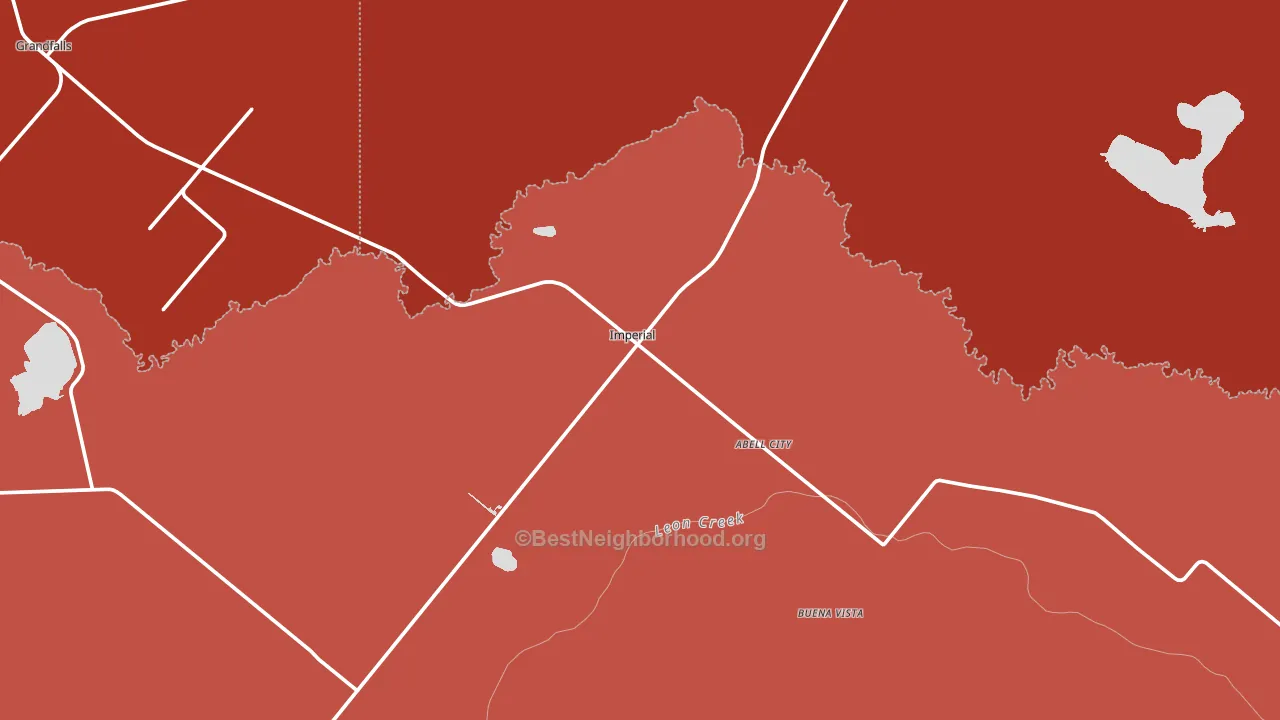 Imperial, TX block-group political-lean map