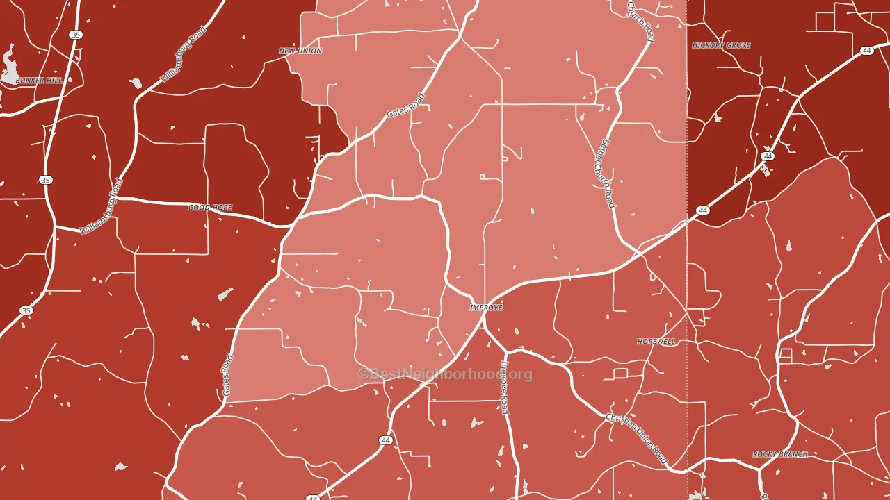 Improve, MS block-group political-lean map