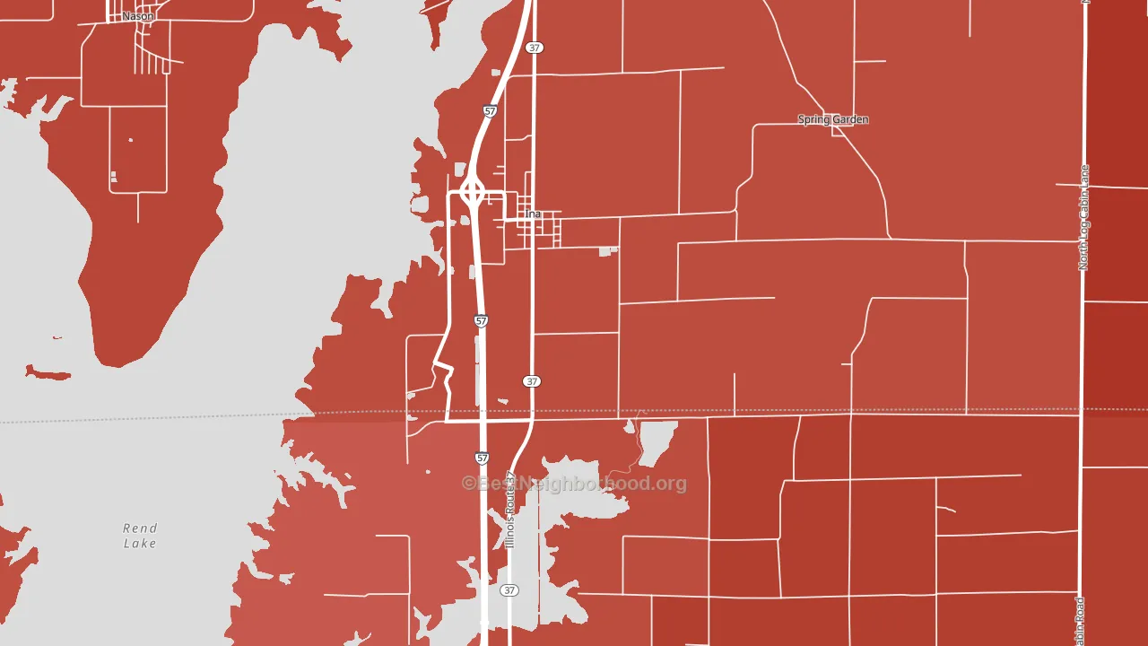 Ina, IL block-group political-lean map