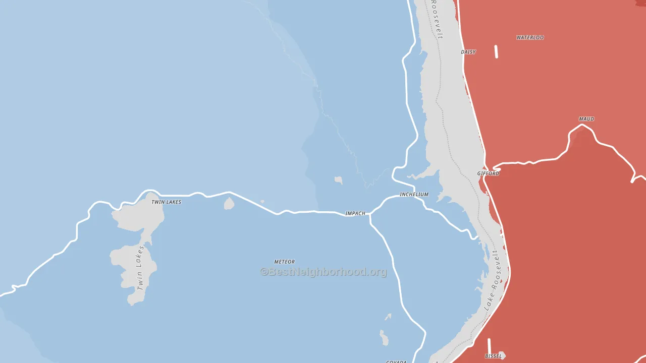Inchelium, WA block-group political-lean map