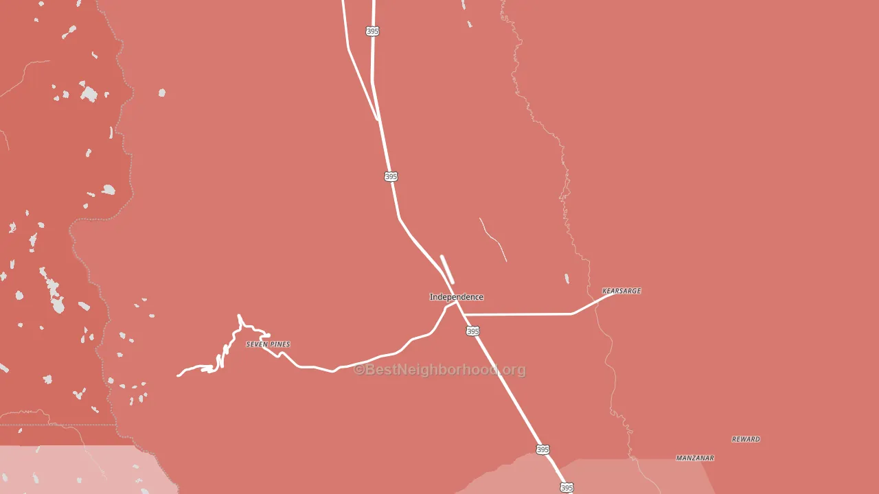 Independence, CA block-group political-lean map