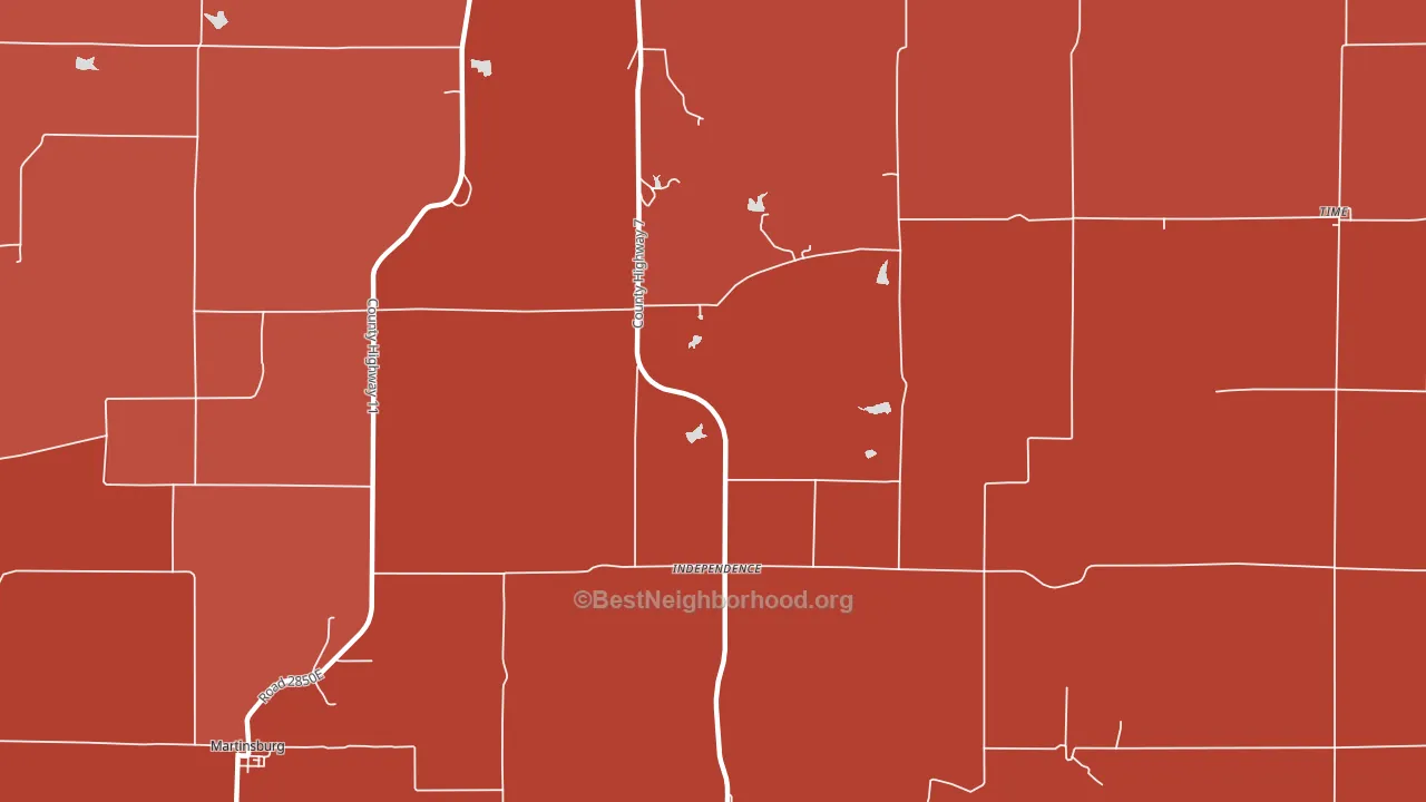 Independence, IL block-group political-lean map