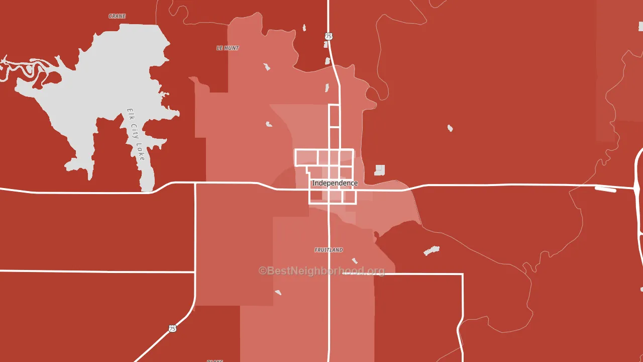 Independence, KS block-group political-lean map