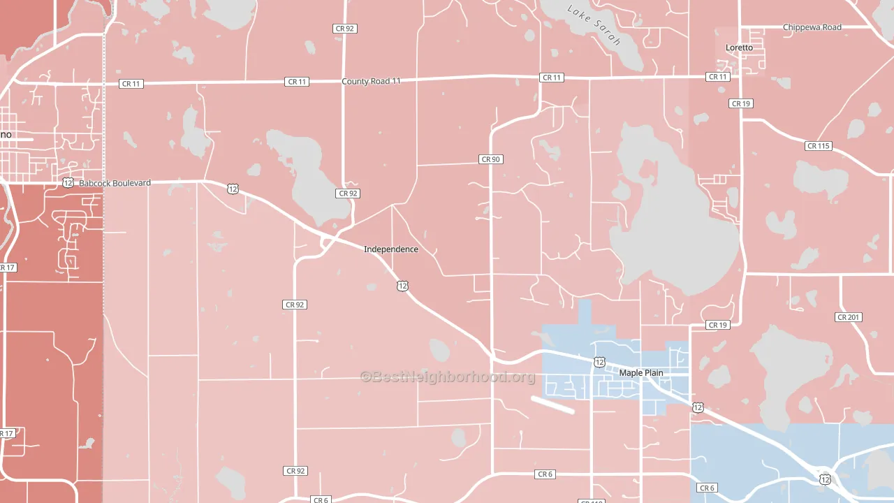 Independence, MN block-group political-lean map