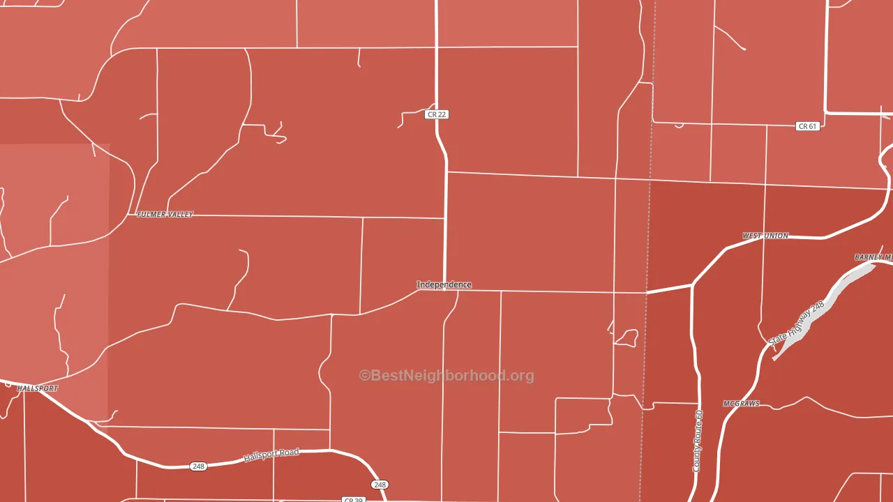 Independence, NY block-group political-lean map