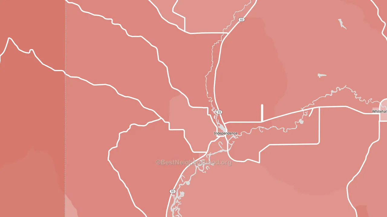 Independence, WI block-group political-lean map