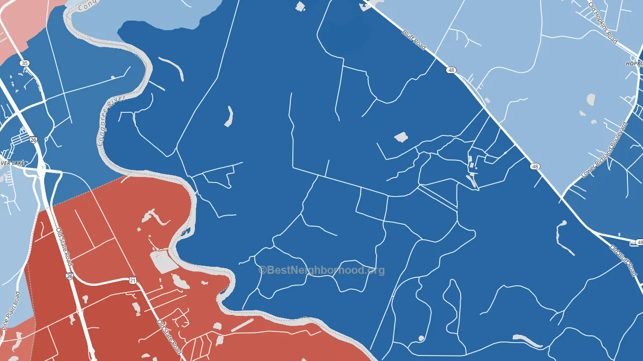 Independents, SC block-group political-lean map