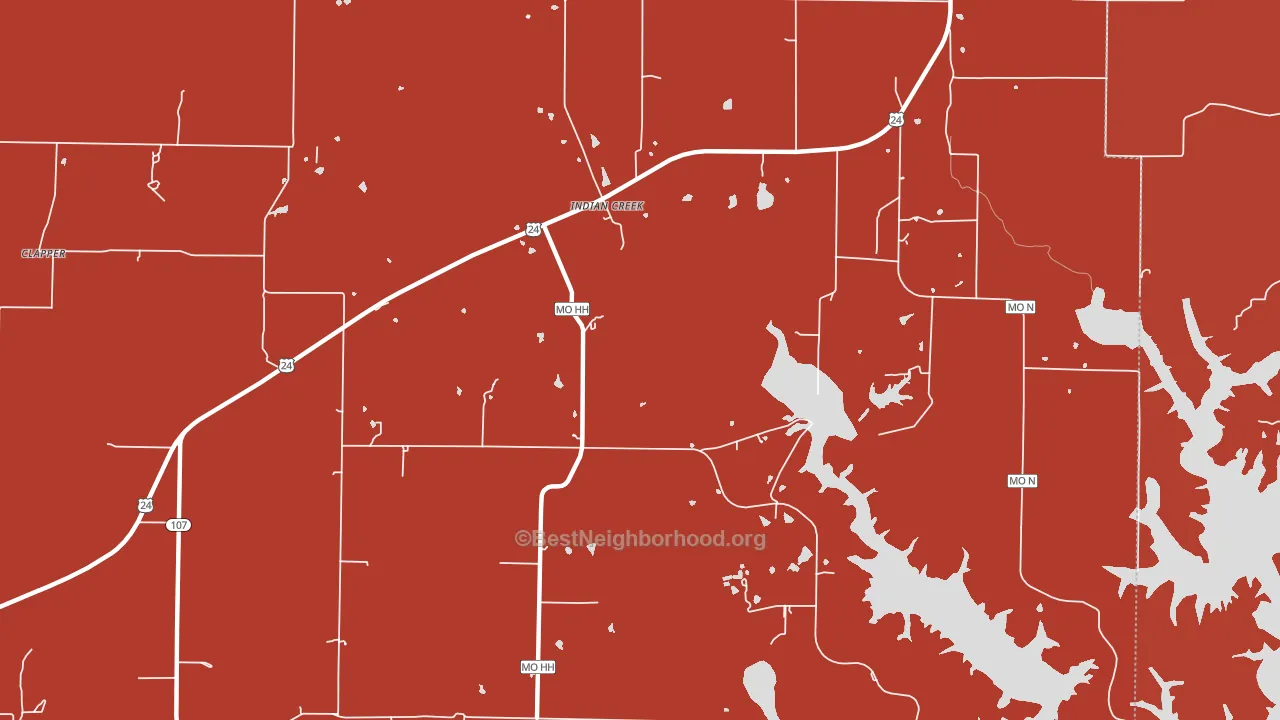 Indian Creek, MO block-group political-lean map