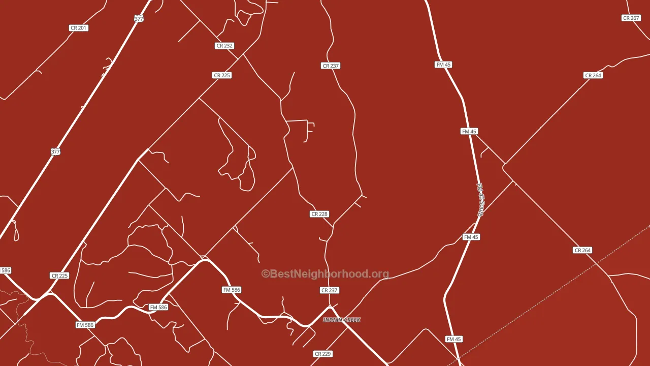 Indian Creek, TX block-group political-lean map
