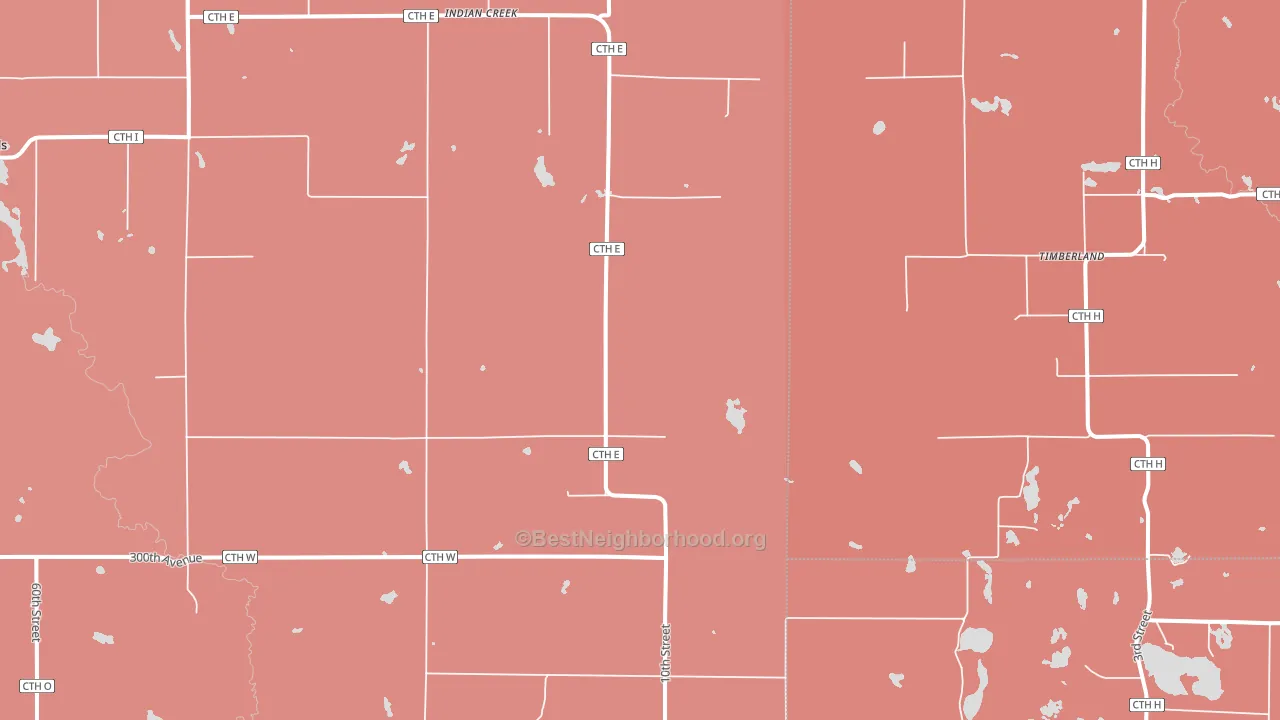 Indian Creek, WI block-group political-lean map
