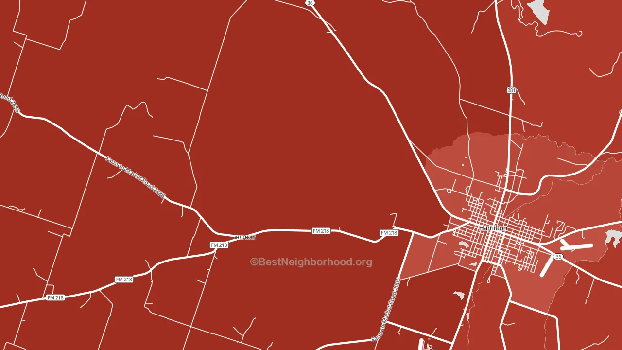 Indian Gap, TX block-group political-lean map