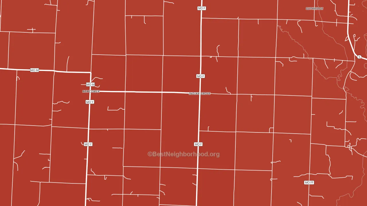 Indian Grove, MO block-group political-lean map