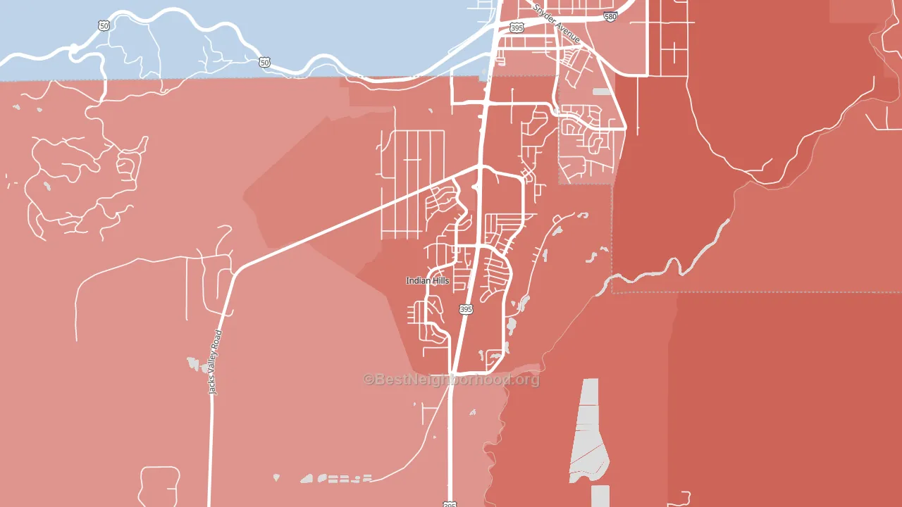 Indian Hills, NV block-group political-lean map